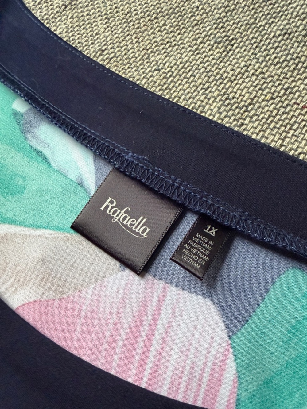 Rafaella Navy Scoop-Neck Tunic with Bright Floral Print - Picture 5 of 7